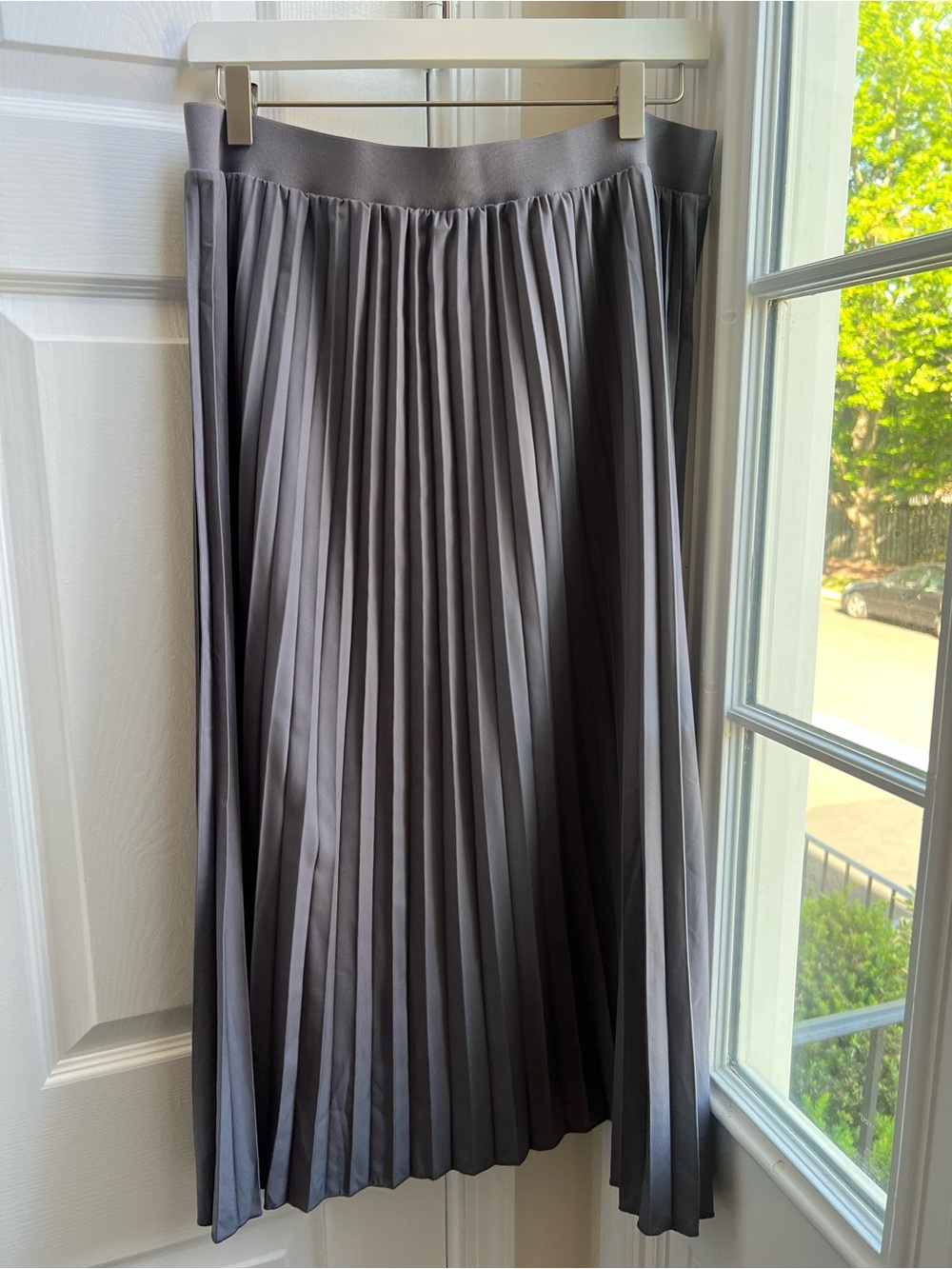 SHEIN Pleated Midi Skirt - Charcoal Gray NWOT